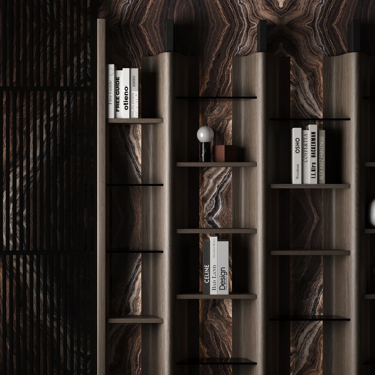 Gresie Exterior / Interior Portelanata Amplitude Bookmatch B 60 x 120 cm Lucioasa Rectificata Tip Marmura