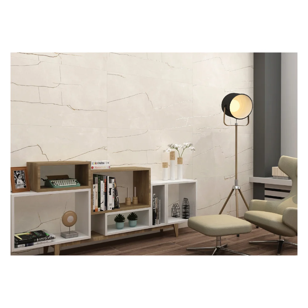 Gresie Exterior / Interior Antiderapantă Strike Beige 60 x 120 Cm Mată Porțelanată Rectificată Tip Marmură