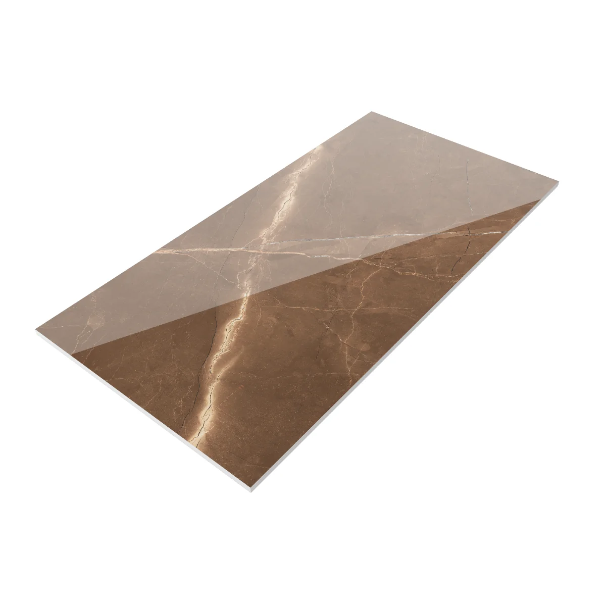 Gresie Rectificată Exterior / Interior Marinace Brown 60 x 120 cm Lucioasă Portelanată Tip Marmură
