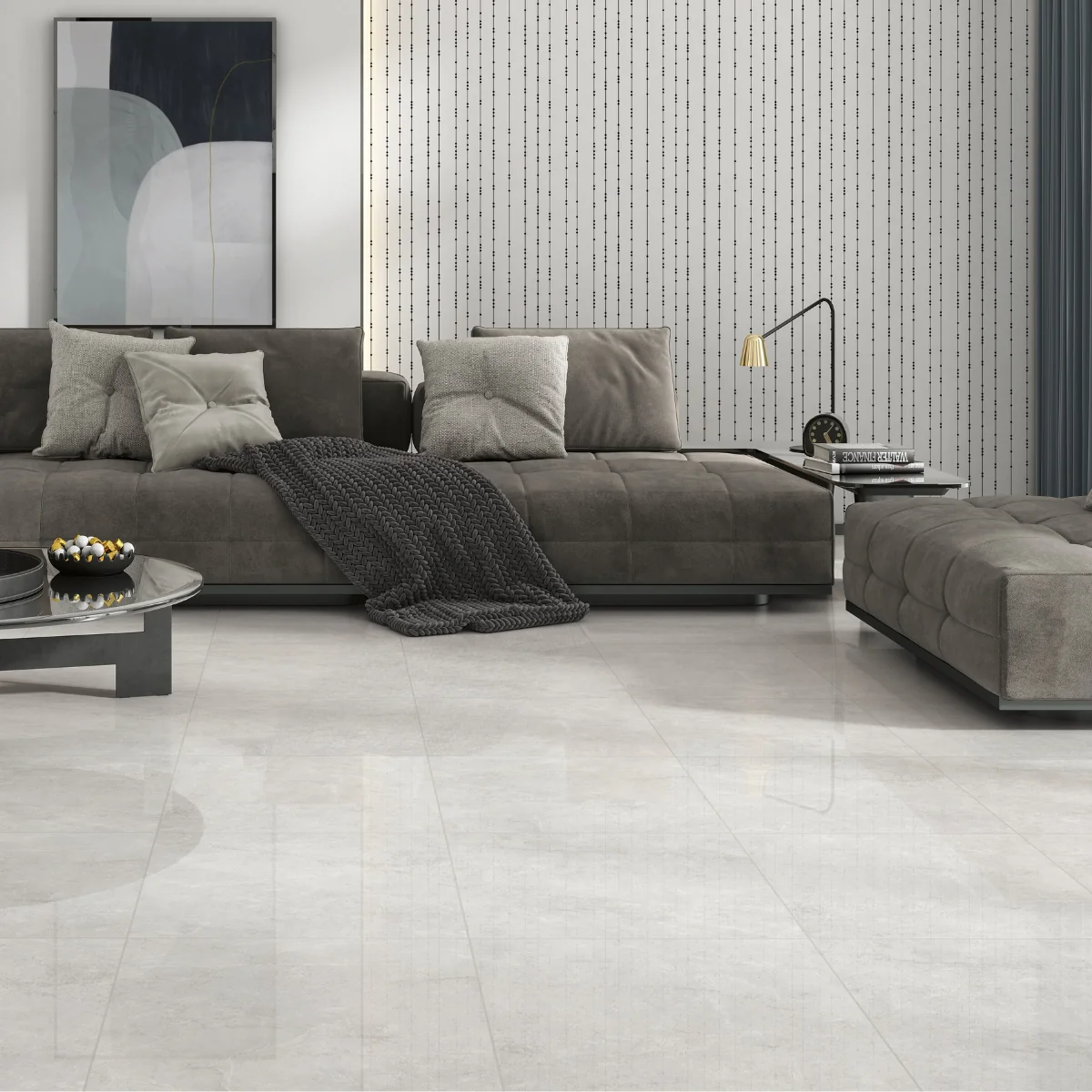 Gresie interior Ares Grey 50 8 x 50 8 cm lucioasa tip marmura