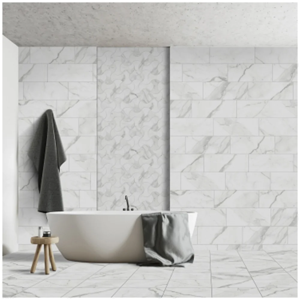 Gresie Exterior / Interior Portelanata Arya White 58 x 58 cm Lucioasa Tip Marmura