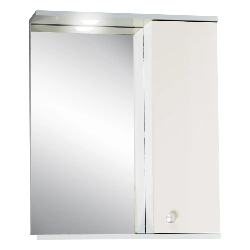 Oglinda Baie Cu Dulap Polita Si Decupaj Pentru Spot Selena 55x67 Cm Alb