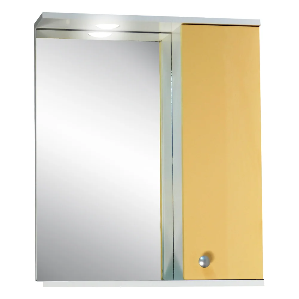 Oglinda Baie Cu Dulap Polita Si Decupaj Pentru Spot Selena 55x67 Cm Crem