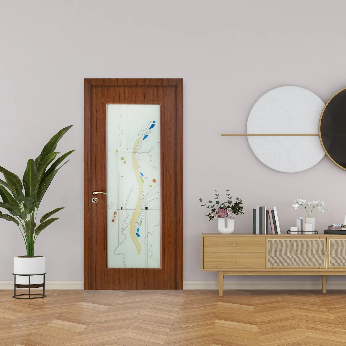 Usa De Interior Din Lemn Fashion Cu Geam FSH 111 2000/700 Teak