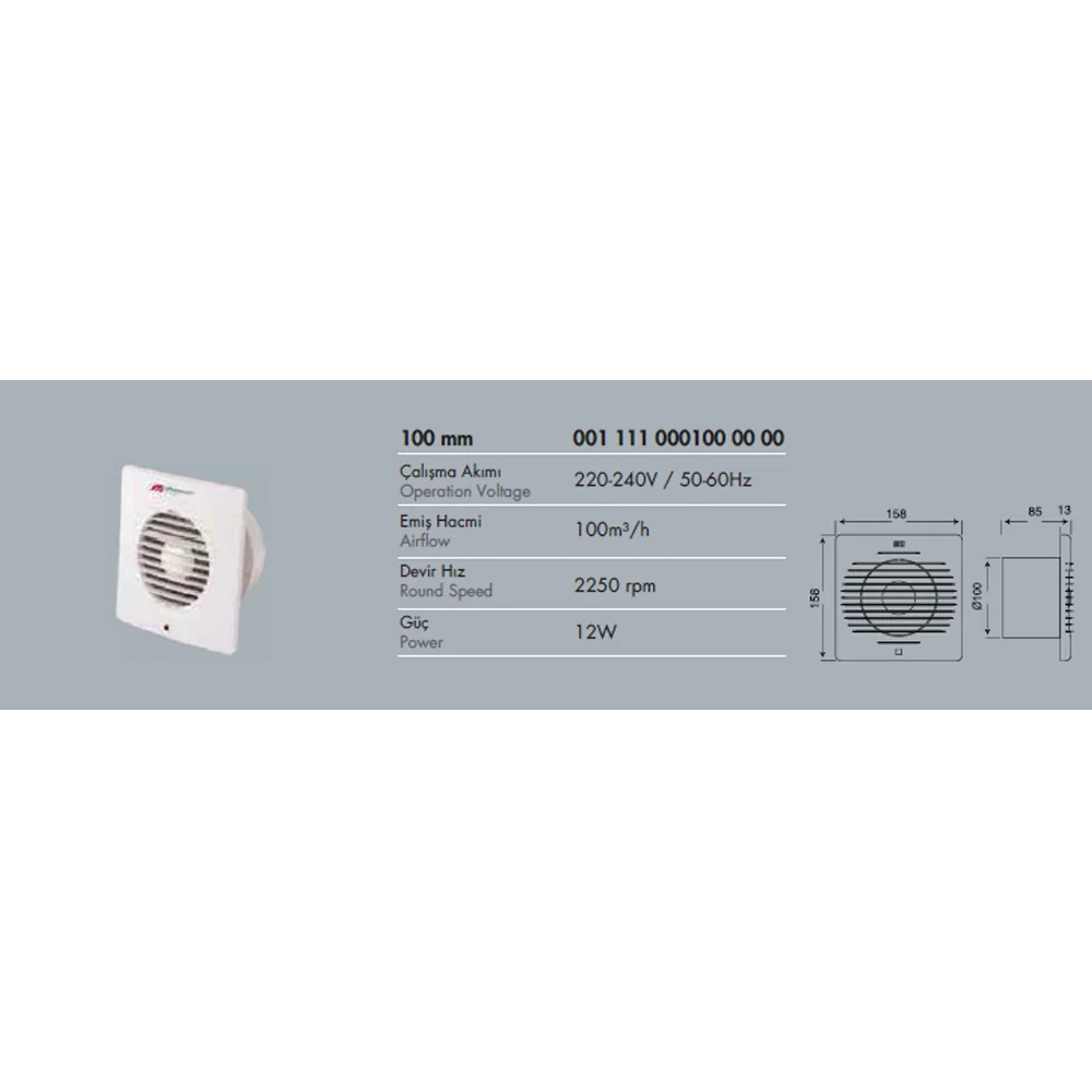 Ventilator 100 mm