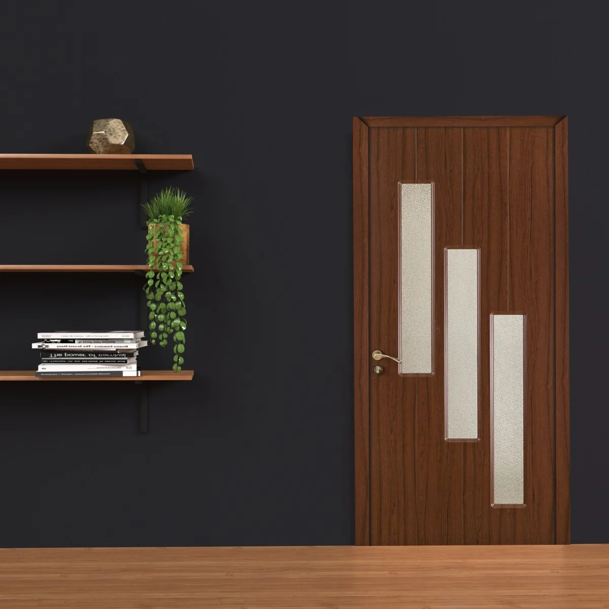 Usa De Interior Din Lemn Cu Geam OP-105 2000/700 Teak