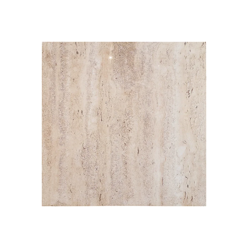 Gresie Exterior / Interior Portelanata Travertino Crema 60 X 60 Cm Lucioasa Rectificata Tip Piatra Naturala