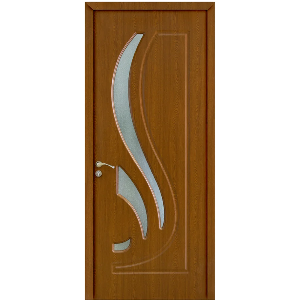 Usa Interior Din MDF OP 154 Reversibila Toc Inclus Cu Geam Stejar Inchis 60 x 200 cm