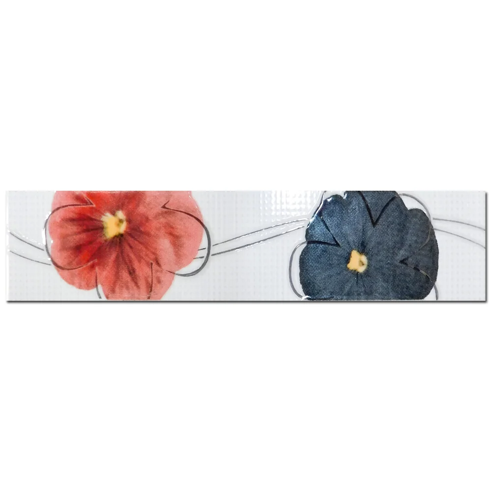 Brau Decorativ Faianță Baie / Bucătărie Murano Red-Black 5 x 25