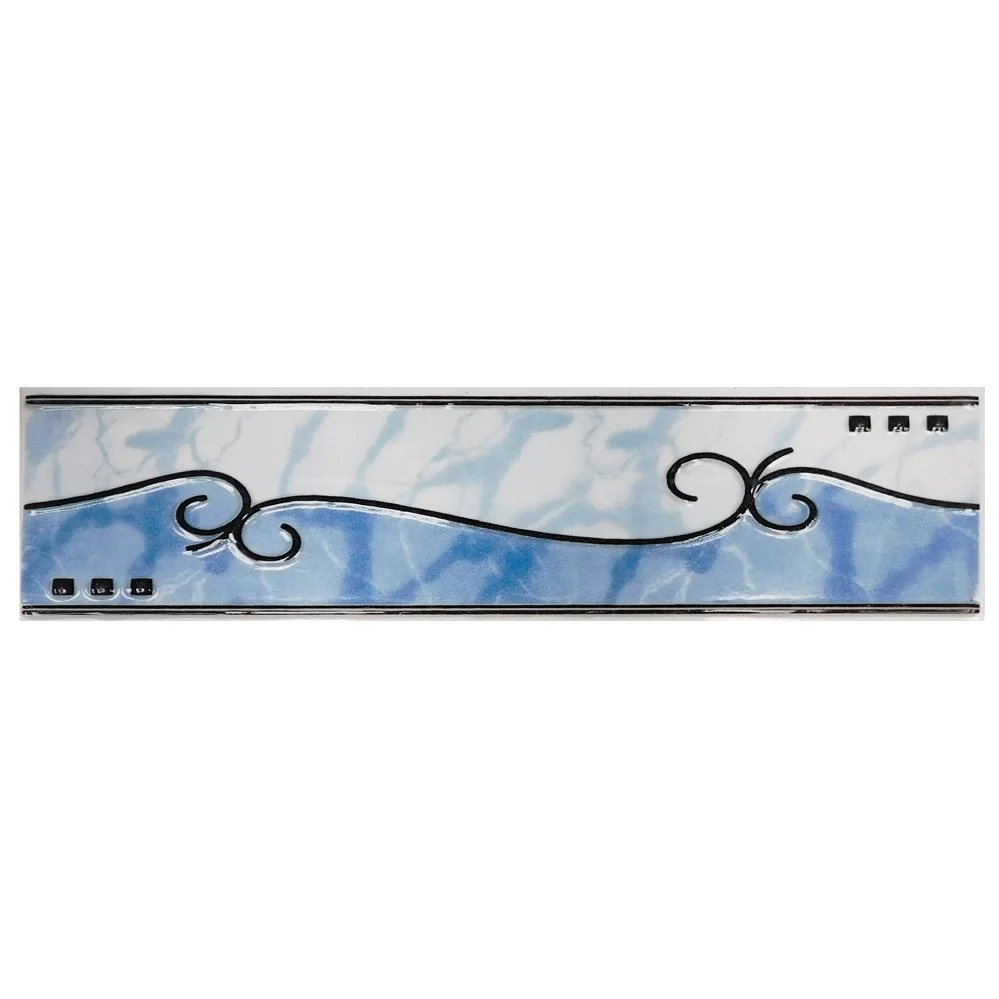 Brau Decorativ Faianta Baie / Bucatarie Gozdem Blue 8 x 25