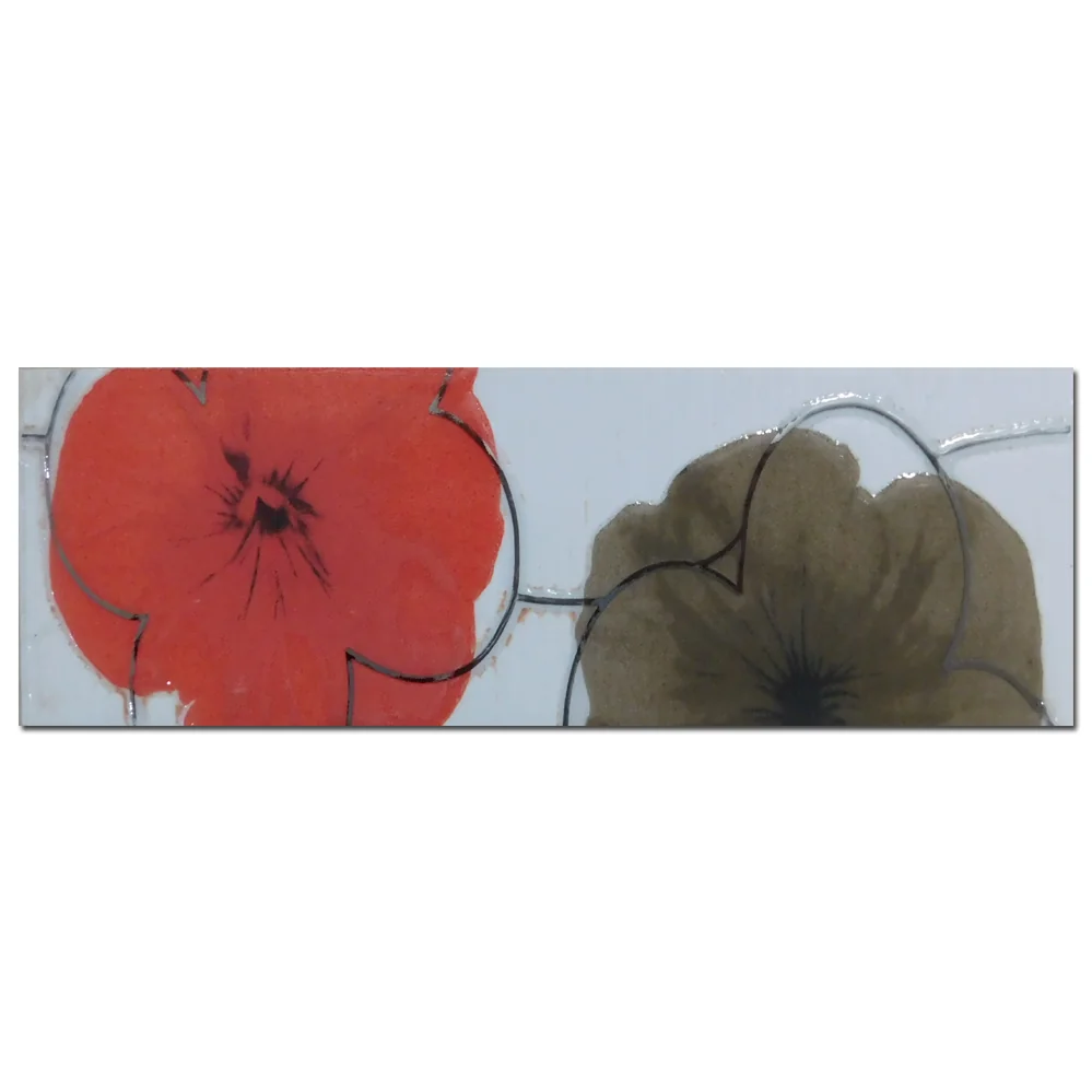 Brau Decorativ Faianta Baie / Bucatarie Cenefa Picasso Flor Rojo 7 x 25
