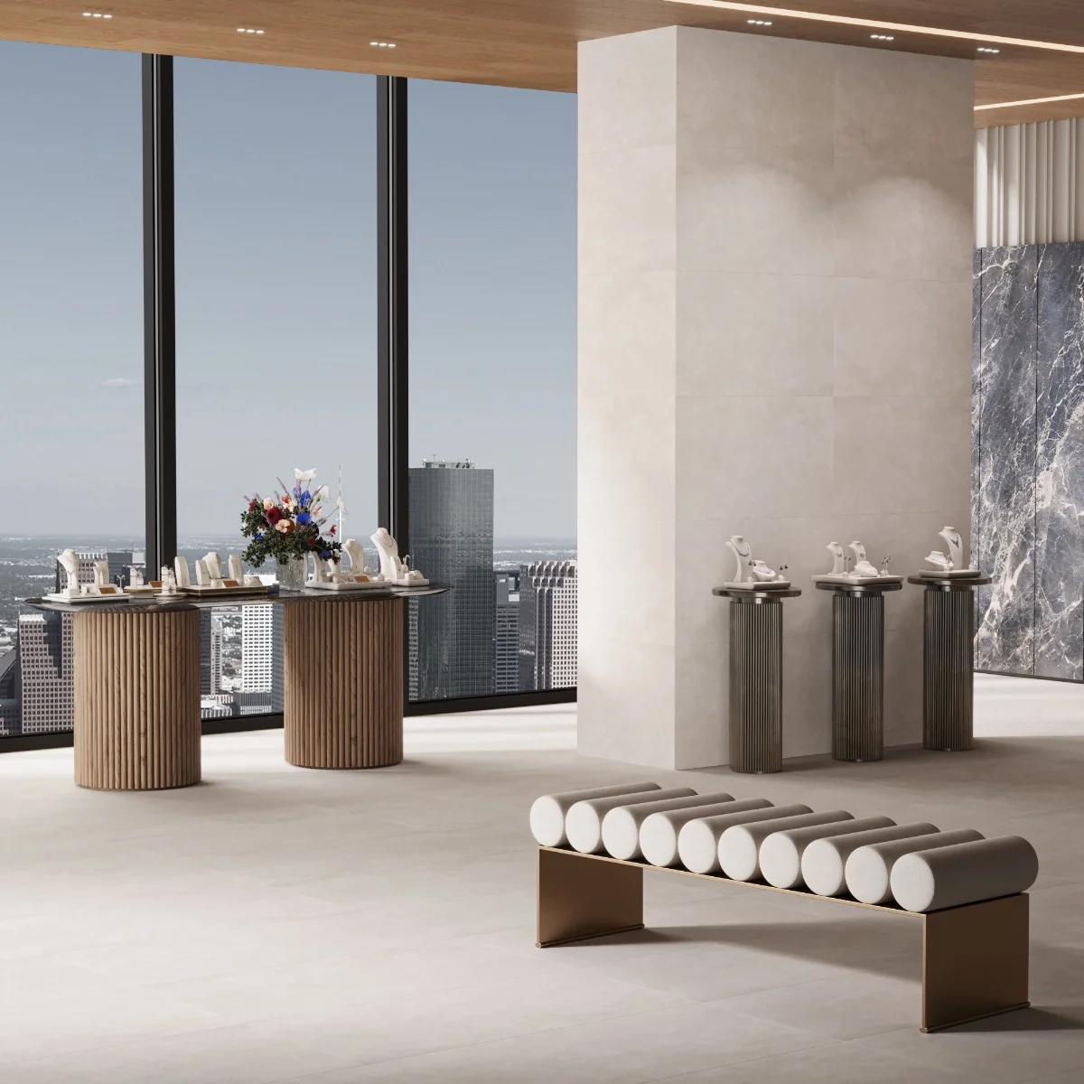Gresie Antiderapantă Exterior/Interior Concrete White 60 x 120 cm Mată Porțelanată Rectificată Aspect Ciment