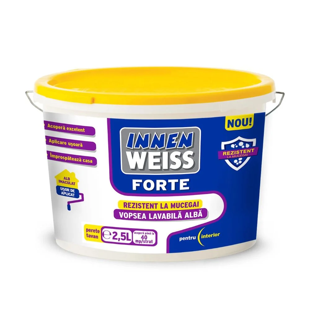 Vopsea Lavabilă Pentru Interior Innenweiss Forte Alb 2.5 L