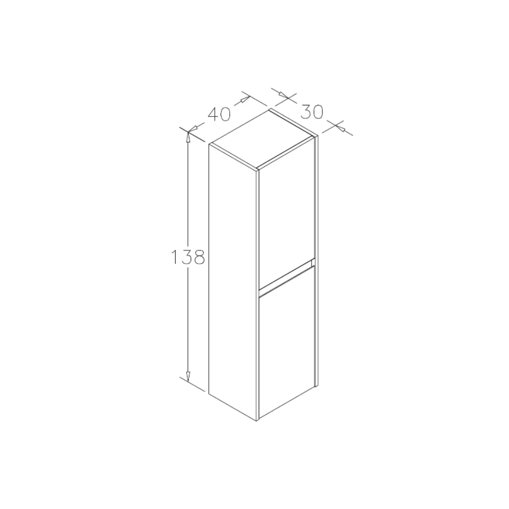Dulap Baie Suspendat Orka Lisbon Alb 40x138 cm