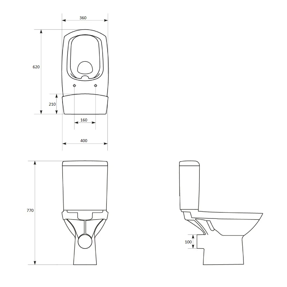 Set Vas WC Pe Pardoseala Cu Rezervor Neo CIL + Mecanism Si Capac Polipropilena