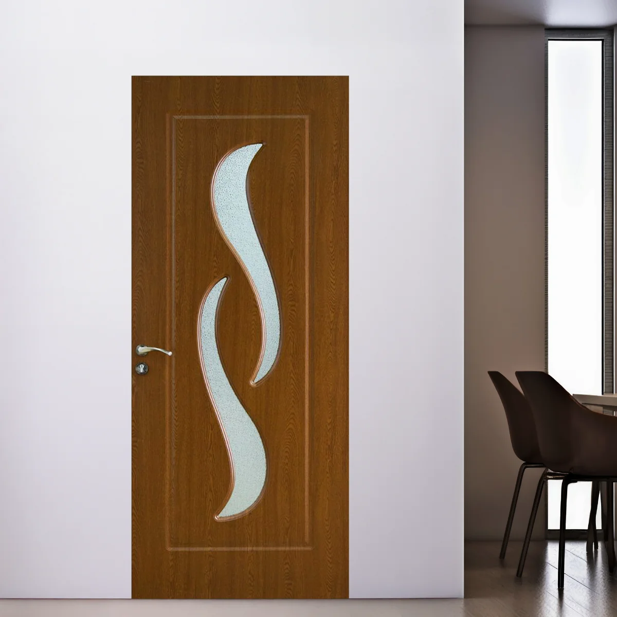 Usa De Interior Din Lemn Modern Cu Geam OP-016 2000/700 Stejar Inchis