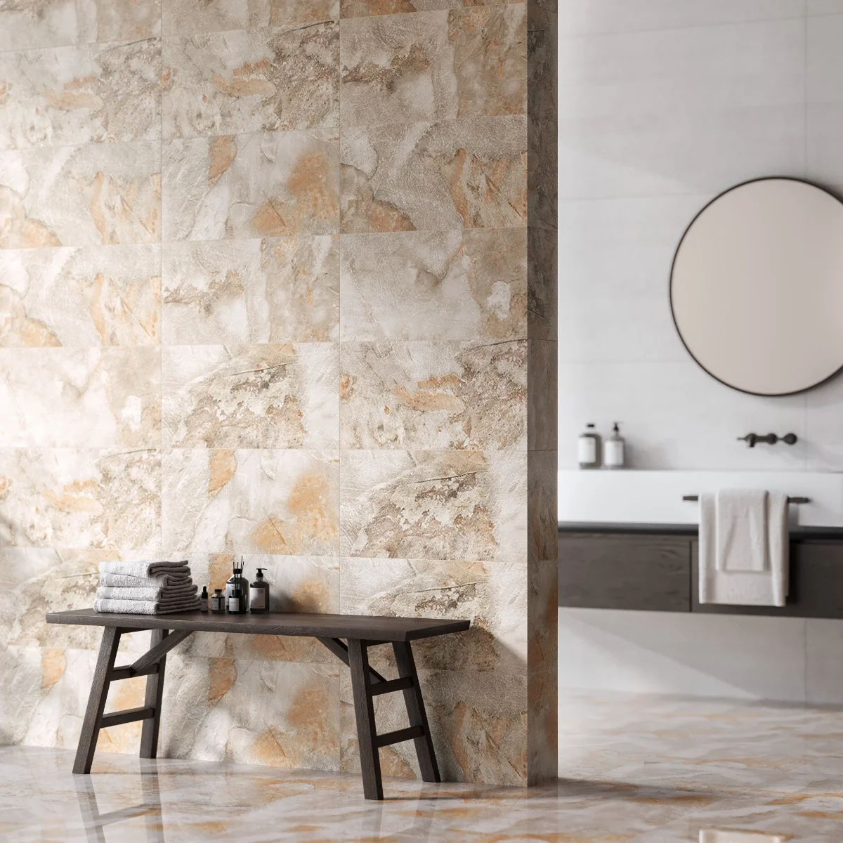 Gresie Interior Canyon Beige 42 x 42 Cm Mata Tip Piatra Naturala