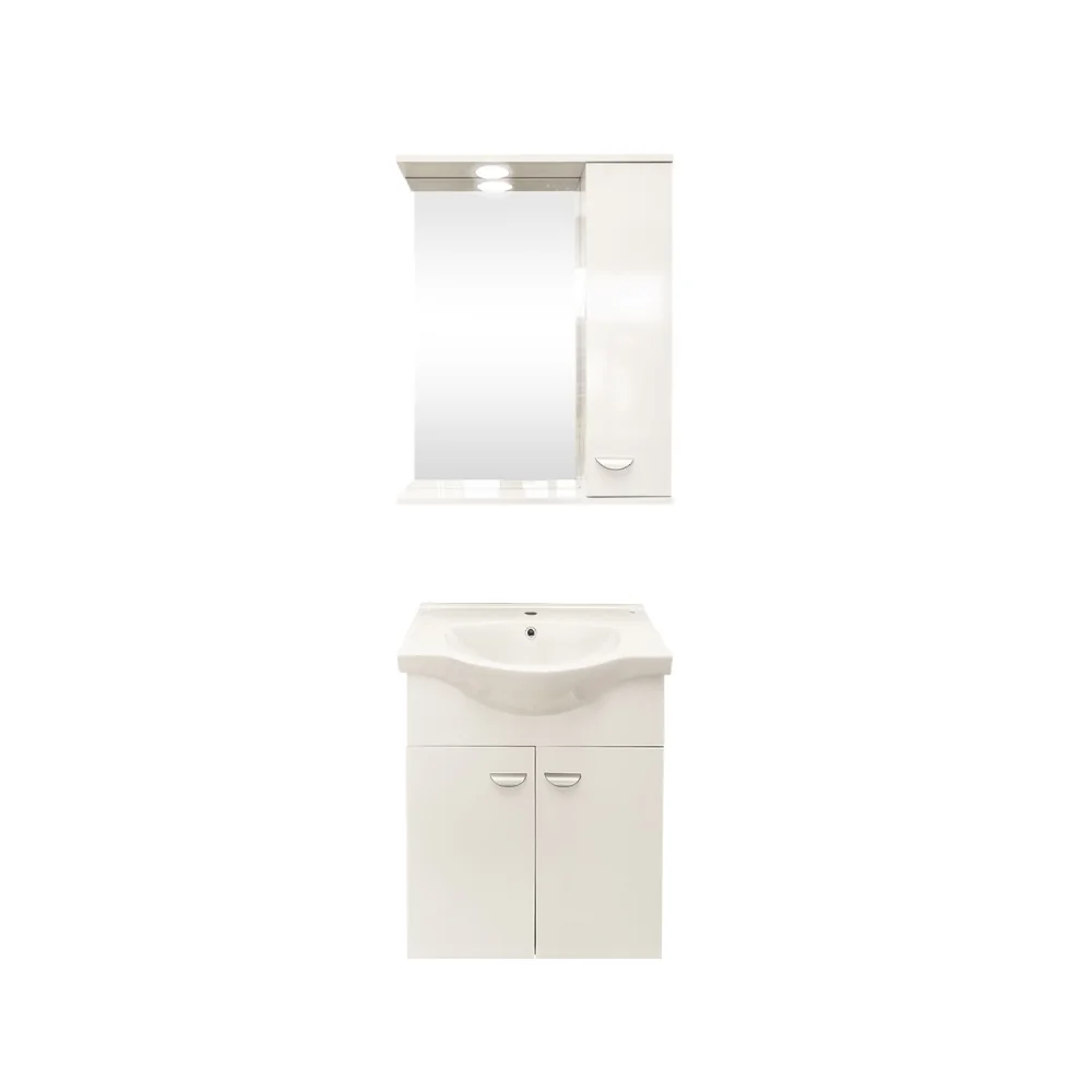 Set Mobilier Baie Ukra Suspendat 3 Piese Alb 55 Cm