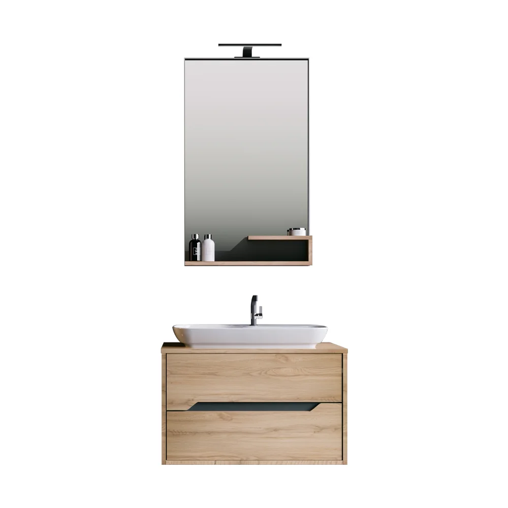 Set Mobilier Baie Orka Galia Suspendat 3 Piese Legnano 80 Cm