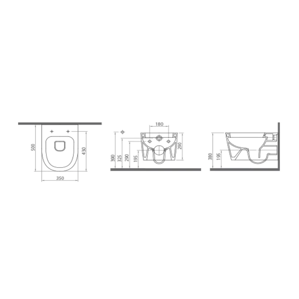 Vas WC Suspendat Celesta Vista 50 x 35 cm Ceramica Capac Duroplast Inchidere Lenta Auriu/Alb