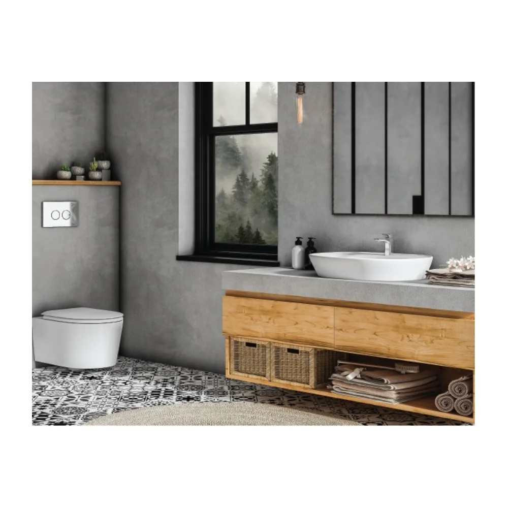 Vas WC Suspendat Celesta Vista 50 X 35 Cm Ceramica Capac Duroplast Inchidere Lenta Alb Mat
