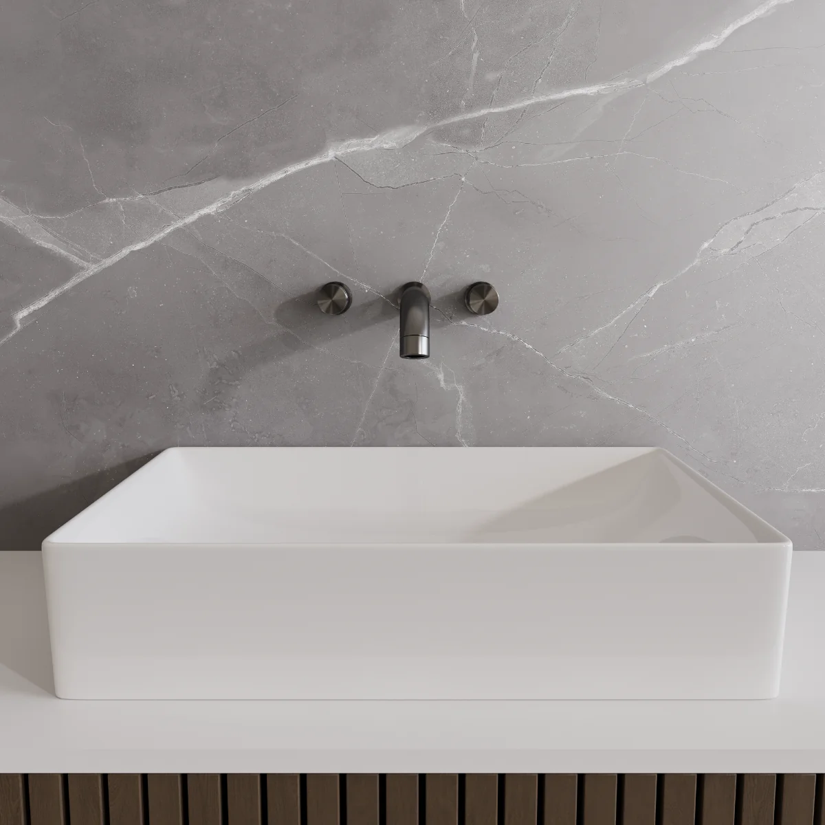 Lavoar Baie Pe Blat Celesta Toronto Dreptunghiular 50 x 36 x 11 cm Ceramica Alb