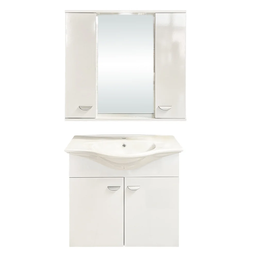 Set Mobilier Baie Ukra Suspendat 3 Piese Alb 80 Cm