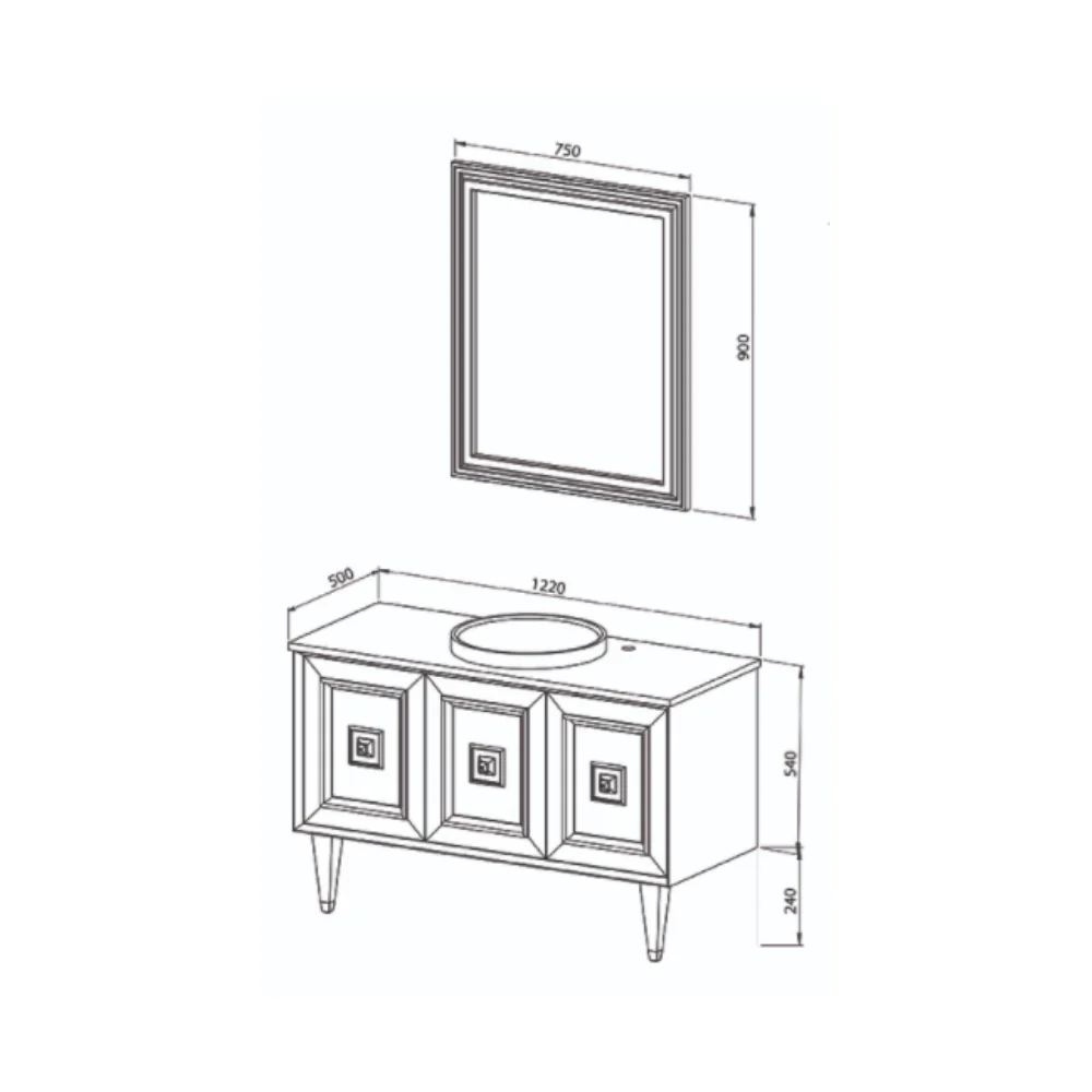 Set Mobilier Baie Arma 3 Piese Alb 120 Cm