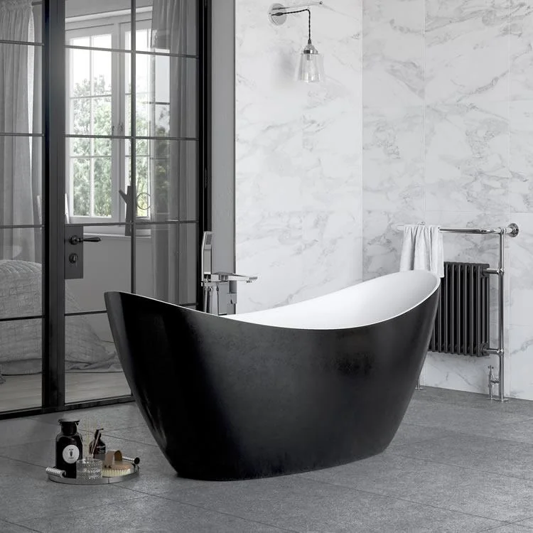 Cada Baie Freestanding Bella* BSM-206 Acril 170 x 75 x 75 cm Negru Mat