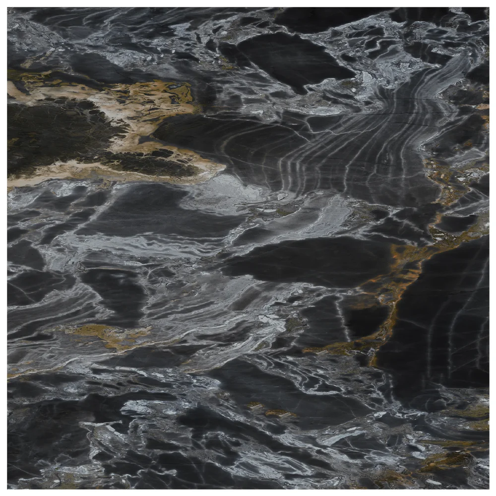 Gresie Exterior / Interior Portelanata Azahar Black 45 x 45 Cm Lucioasa Tip Marmura