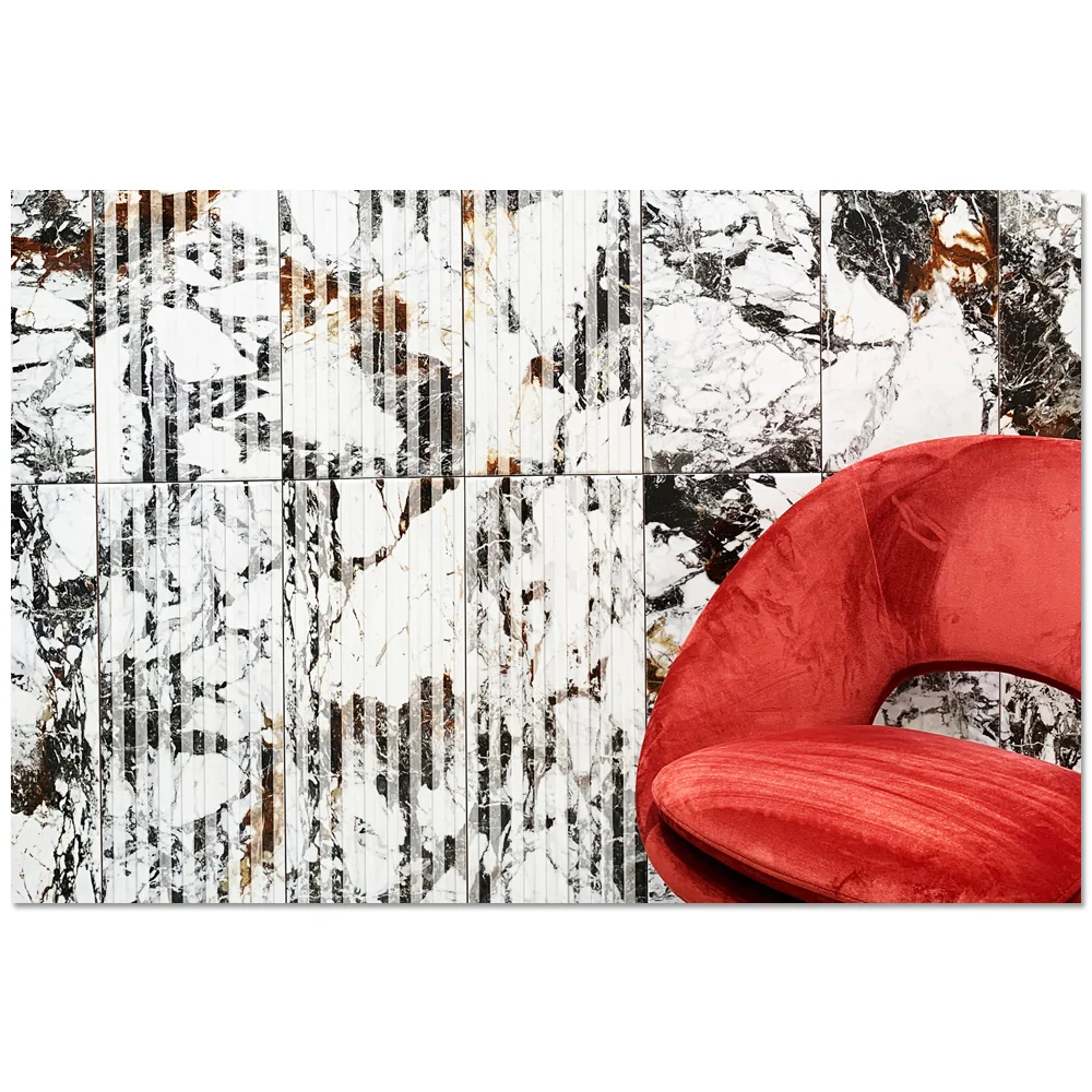 Gresie Exterior / Interior Portelanata Sway White 45 x 45 cm Lucioasa Tip Marmura