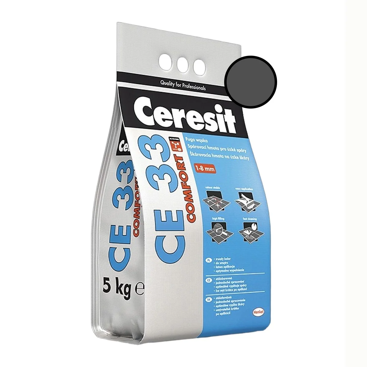 Chit De Rosturi Gresie Si Faianta Ceresit CE 33 Graphite 5 kg
