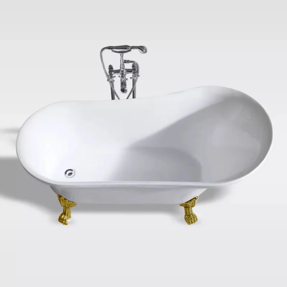 Cada Baie Freestanding Bella BSM-404 Acril 170 x 75 x 75 Cm Alb Picioare Aurii