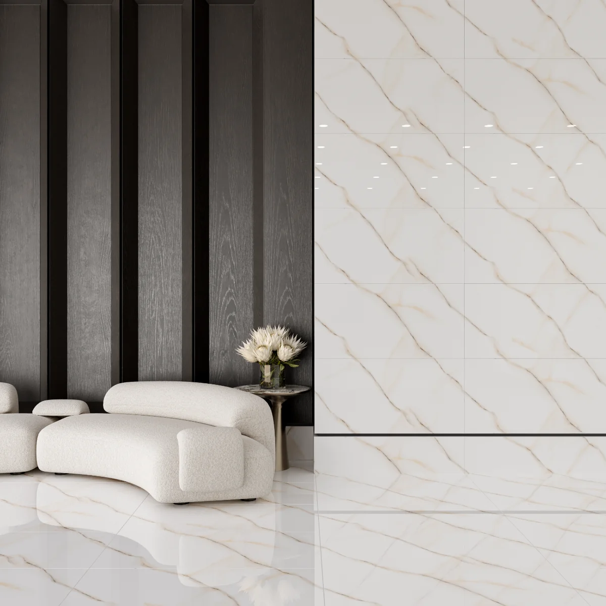 Gresie Exterior / Interior Portelanata Optima Onyx 60 x 120 cm Lucioasa Rectificata Tip Marmura