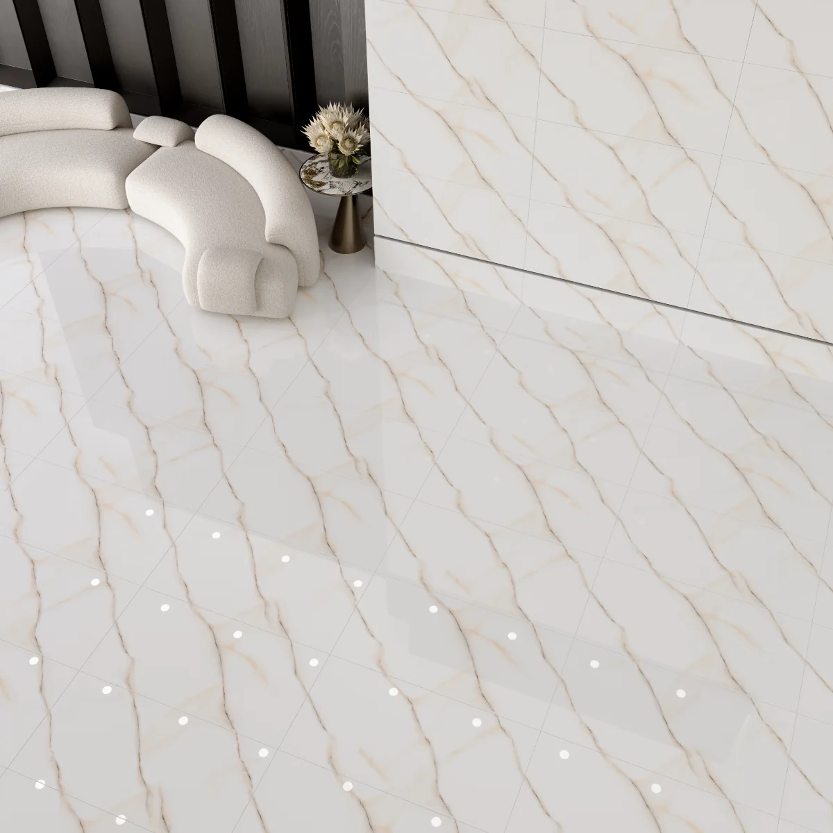 Gresie Exterior / Interior Portelanata Optima Onyx 60 x 120 cm Lucioasa Rectificata Tip Marmura