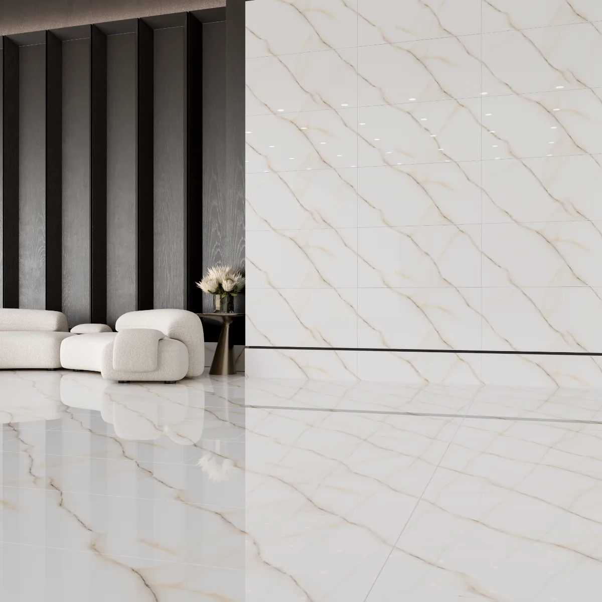 Gresie Exterior / Interior Portelanata Optima Onyx 60 x 120 cm Lucioasa Rectificata Tip Marmura