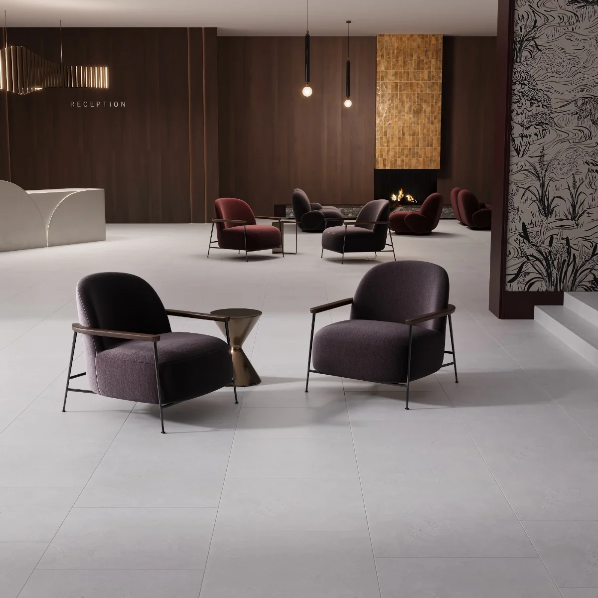 Gresie Exterior / Interior Antiderapanta Walk Bianco 60 x 60 cm Mata Portelanata Rectificata Aspect Ciment
