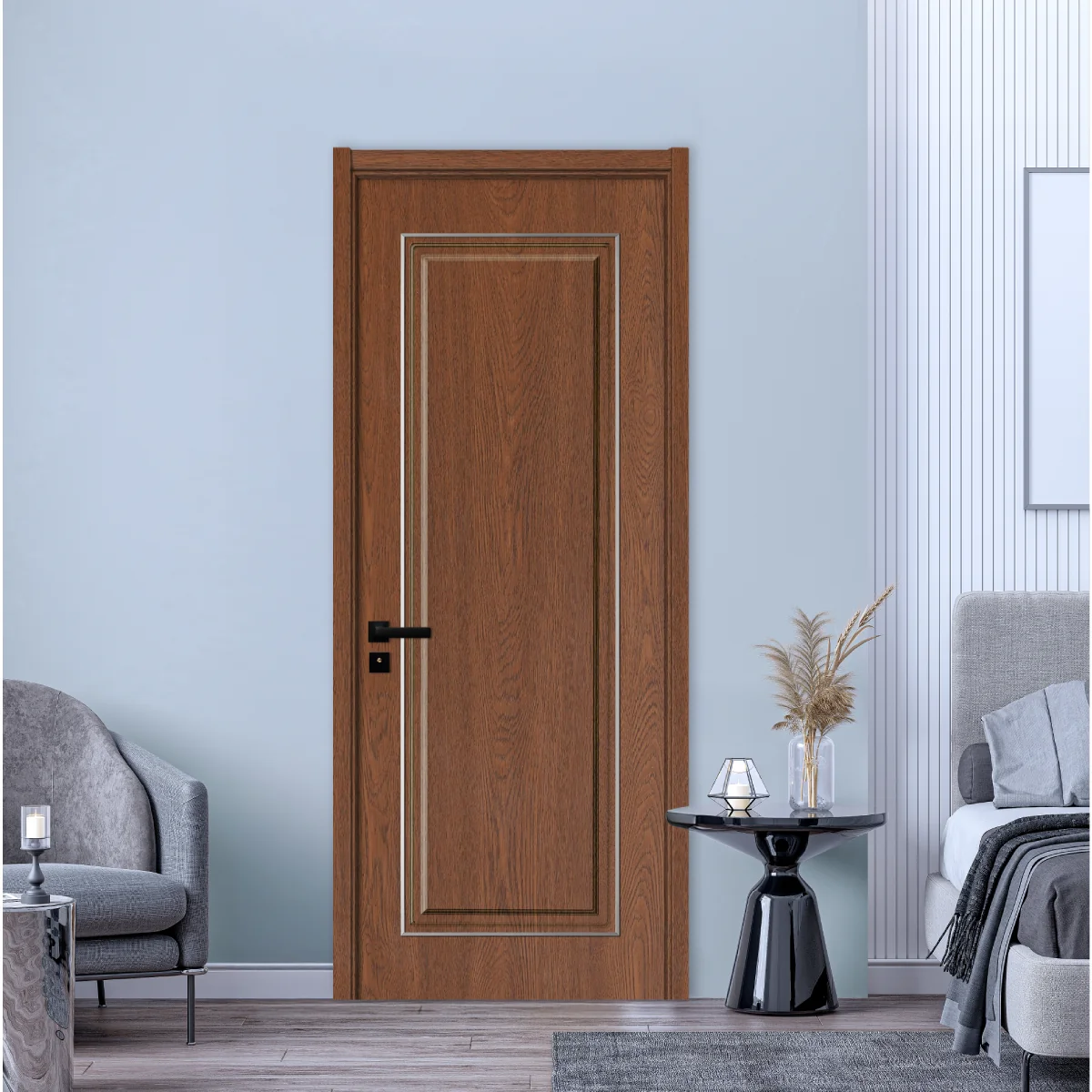 Usa Interior Din MDF KM 460 Reversibila Toc Inclus Stejar Inchis 80 x 200 cm