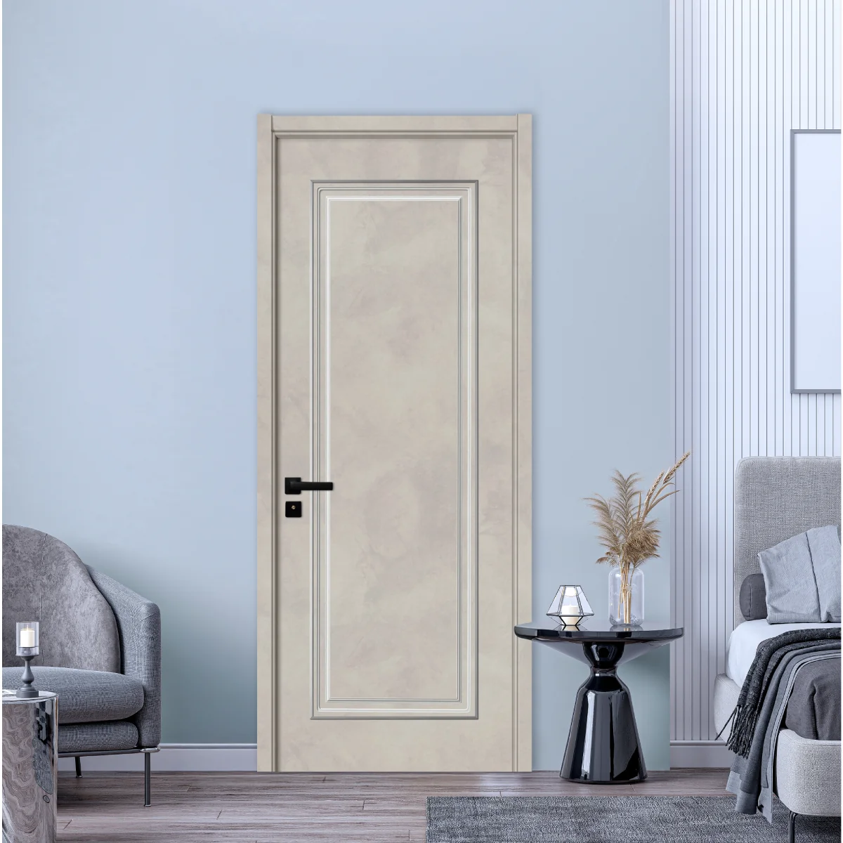 Usa Interior Din MDF KM 460 Reversibila Toc Inclus Cement Grey 80 x 200 cm