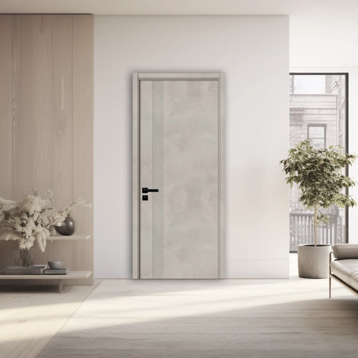 Usa Interior Din MDF KM 507 Reversibila Toc Inclus Cement Grey 70 x 200 cm