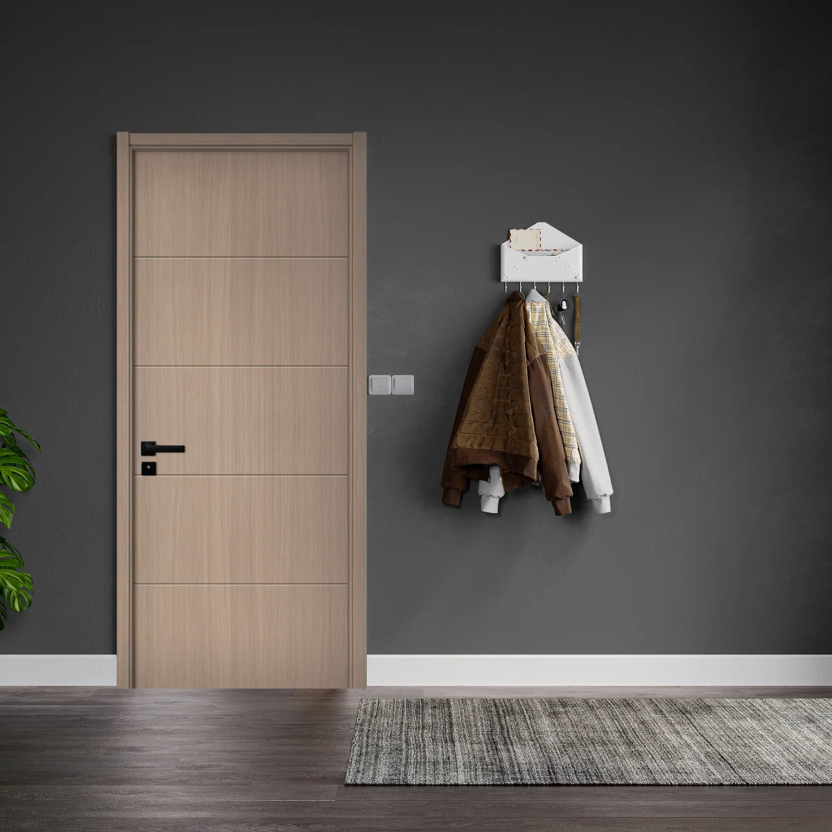 Usa Interior Din MDF KM 512 Reversibila Toc Inclus Stejar Auriu 80 x 200 cm