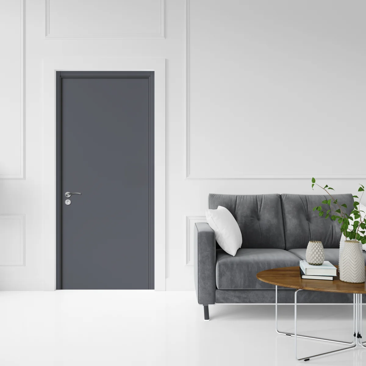 Usa Interior Din MDF OP 030 Reversibila Toc Inclus Gri Antracit 60 x 200 cm