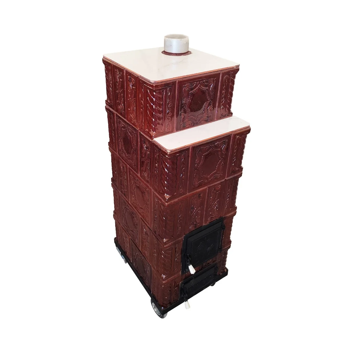 Soba Teracota Maro 5 Randuri Tip Godin 45 x 45 x 135 cm Evacuare Dreapta