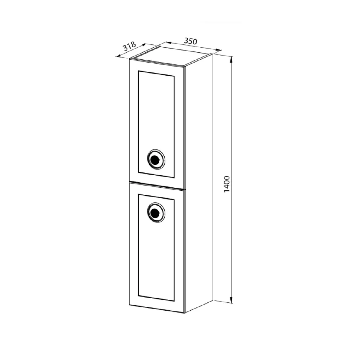 Dulap Baie Suspendat Dora Alb 35x140 cm