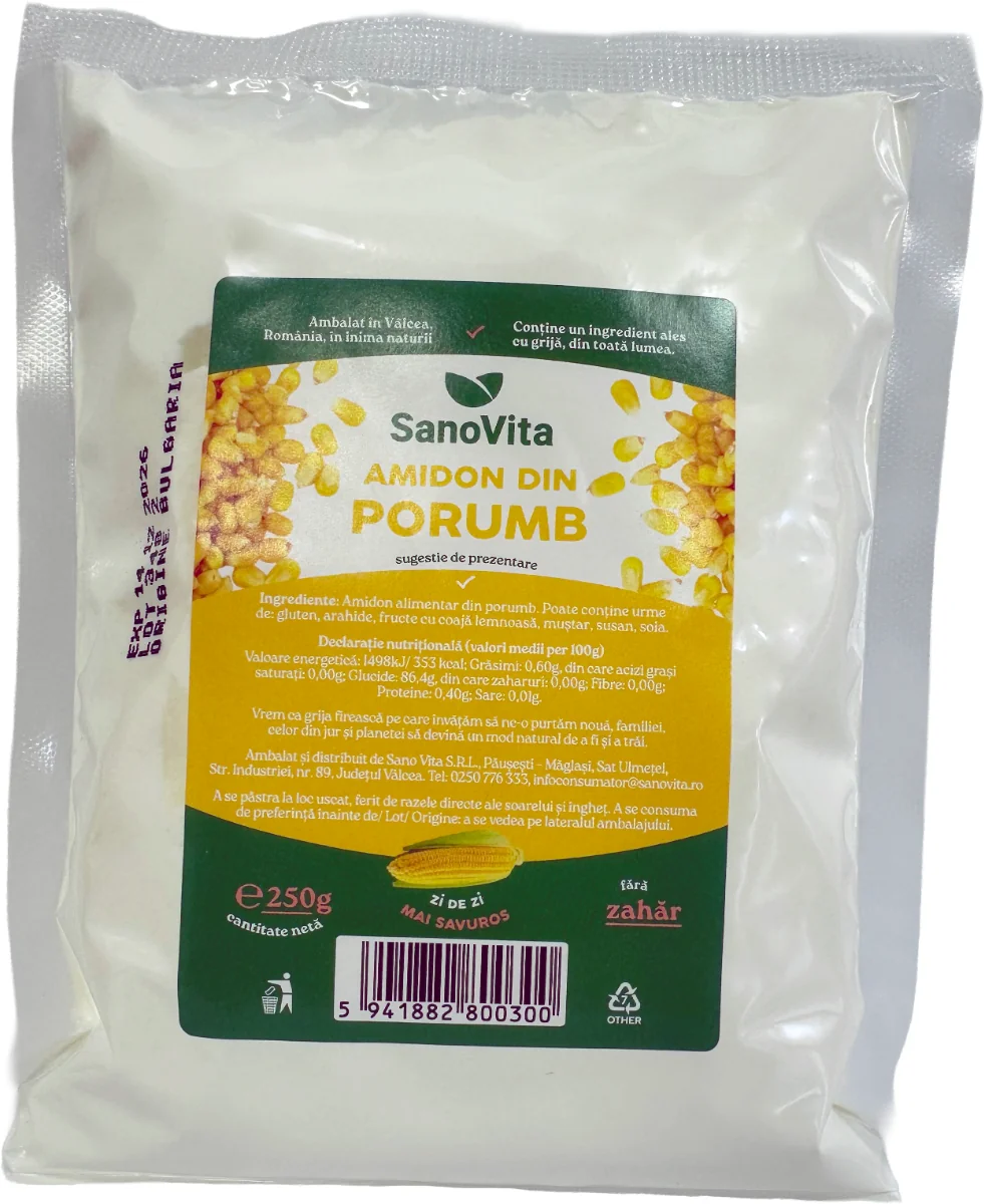 Amidon alimentar din porumb, 250g, SanoVita