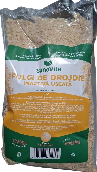 Fulgi de drojdie uscata, 500g, SanoVita