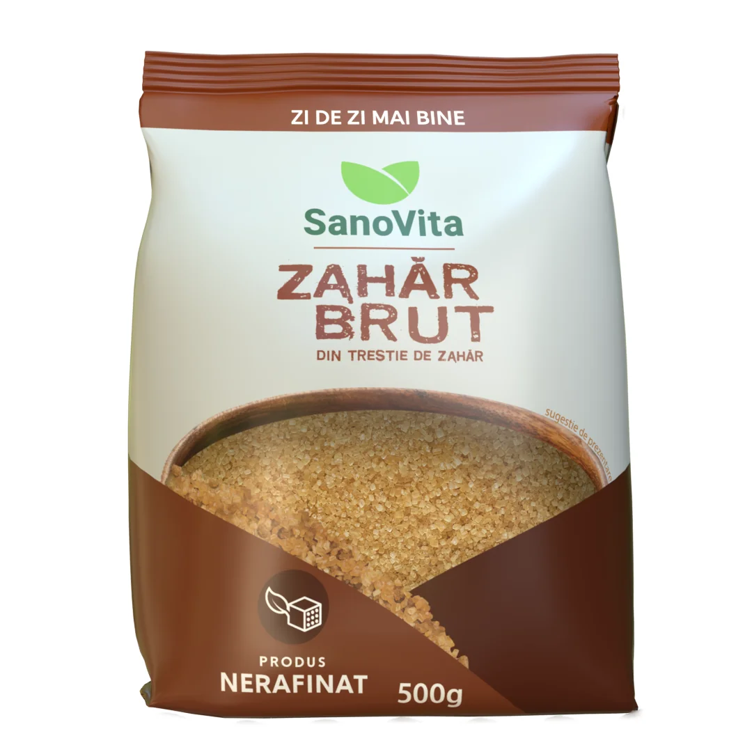Zahar brut din trestie de zahar, 500g, SanoVita