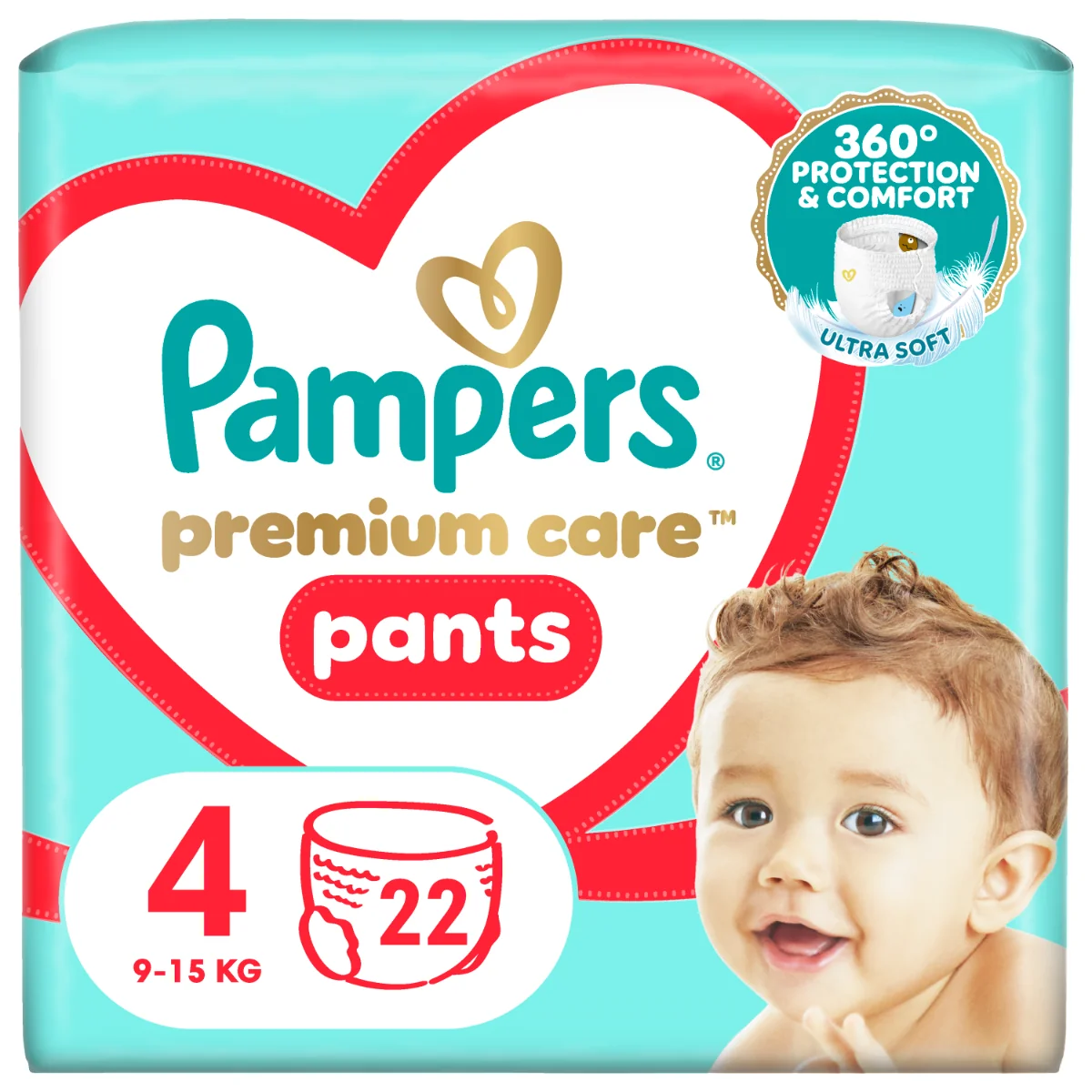 Scutece Pants Premium Care Nr.4 9-15kg, 22 bucati, Pampers