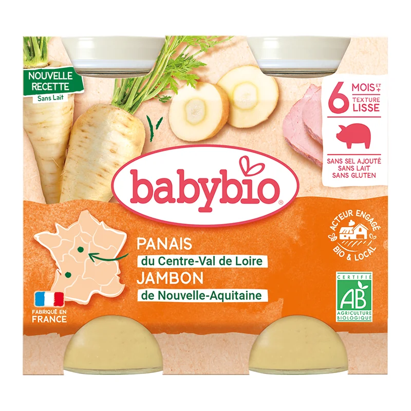 Piure din pastarnac si jambon de Correze, 2 x 200g, BabyBio