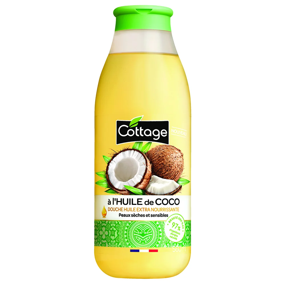 Ulei de dus cu cocos pentru piele uscata, 560ml, Cottage